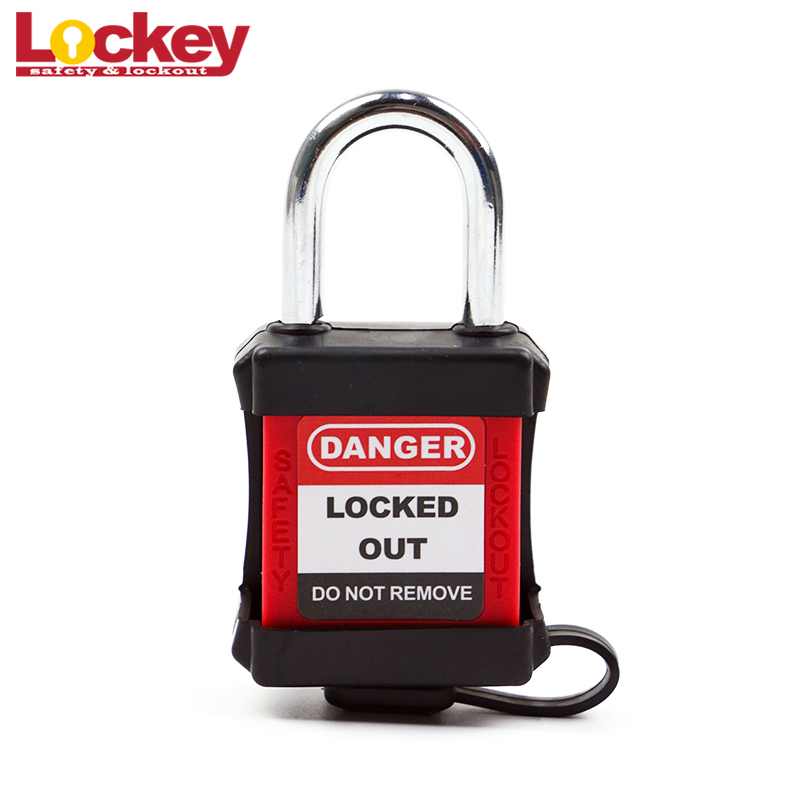 Colored Waterproof 38mm Safety Padlock with Half Black Dust-proof Rubber Cover P38SR1