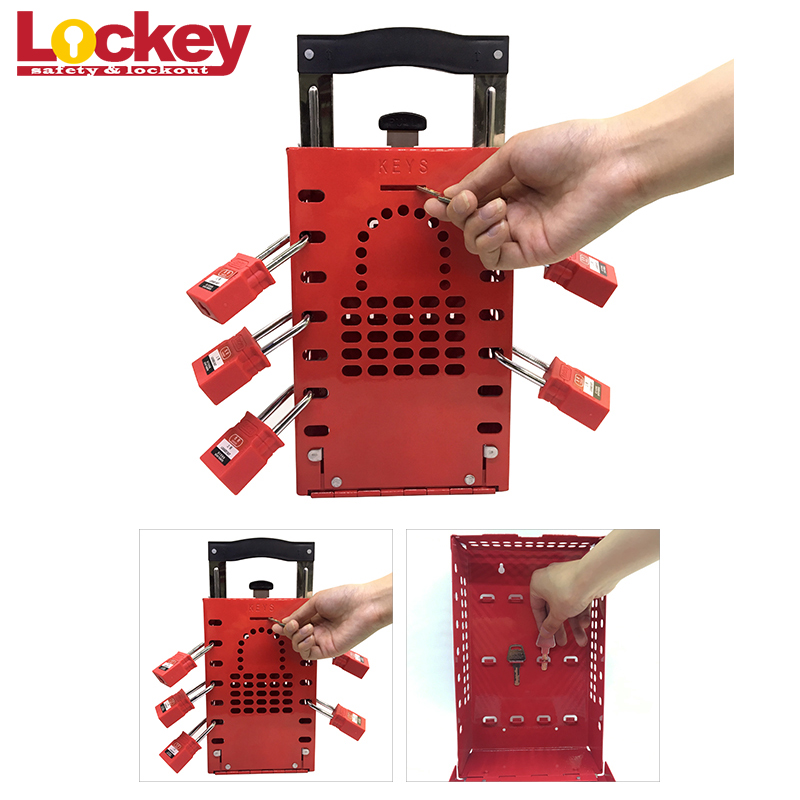 Group Mini Portable Steel Safety Lockout Box for Wall Mounting Type or Portable LK21