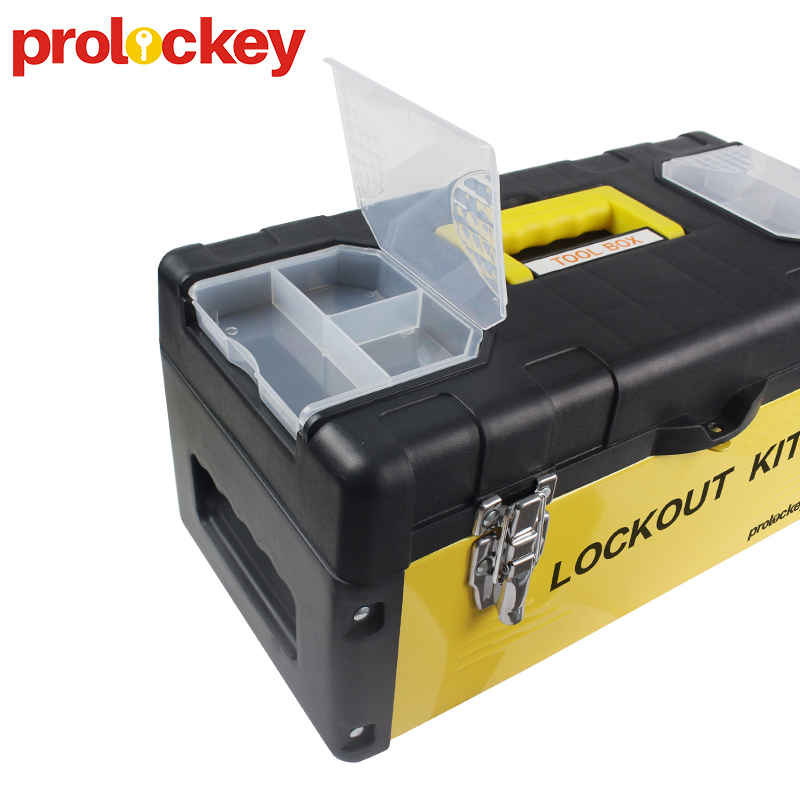 More Size Large Capacity Double Layer Lock Out Kit Plastic PP Safety Lockout Tool Box PLK11S-11P