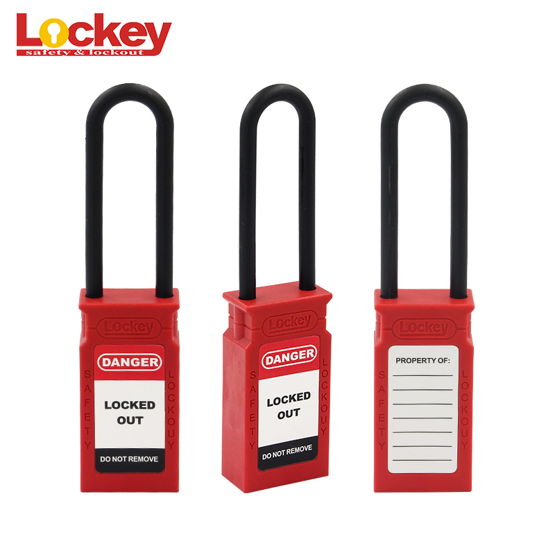 Lockout Tagout 76mm Long Plastic Shackle Safety Padlock CPL76P