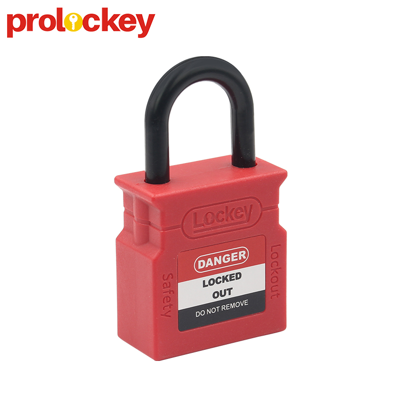 25mm Wide Type Copper Cylinder Plastic Shackle Safety Padlock Lockout With Master Key WCP25P