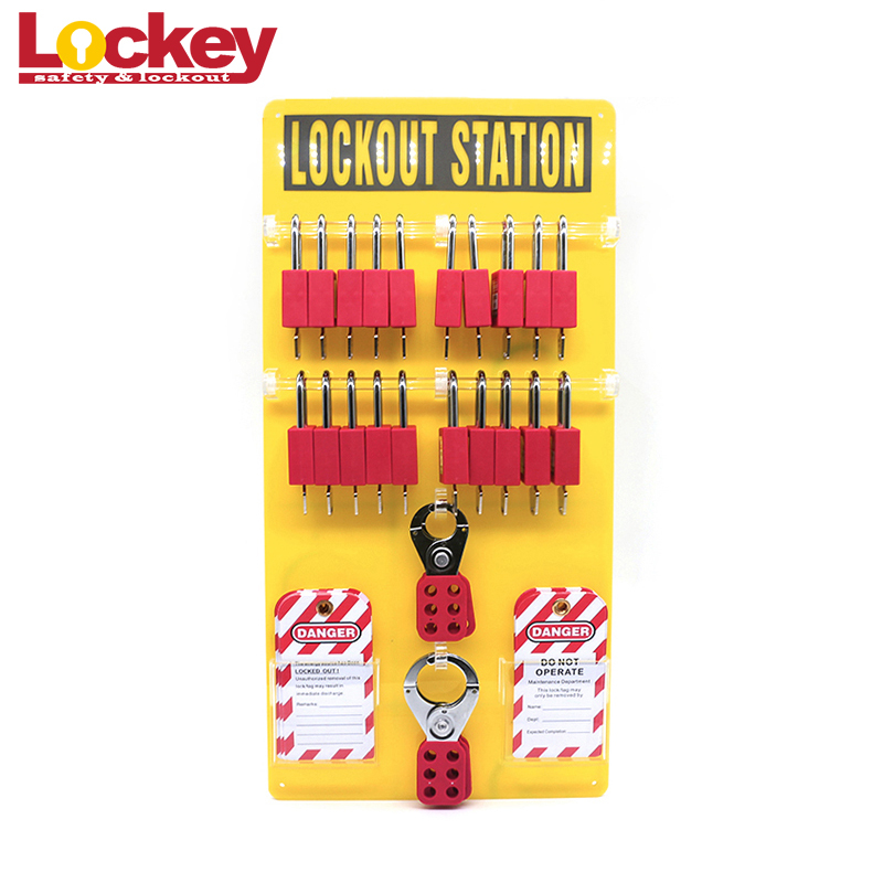 20 Lock Lockout Tagout Stations Plastic can accommodate Padlocks Hasp Tags LK13