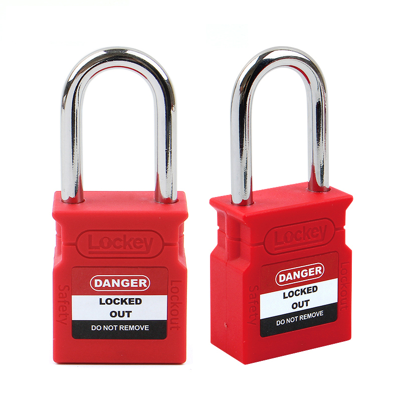 Industrial Red Pad Lock Key 38mm Steel Nylon Shackle Lock Safety Padlock CP38S 