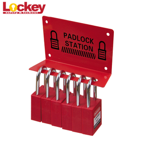 Heavy Duty Steel Safety Metal Board Lockout Station with 5 Locks Padlocks PLS01-04