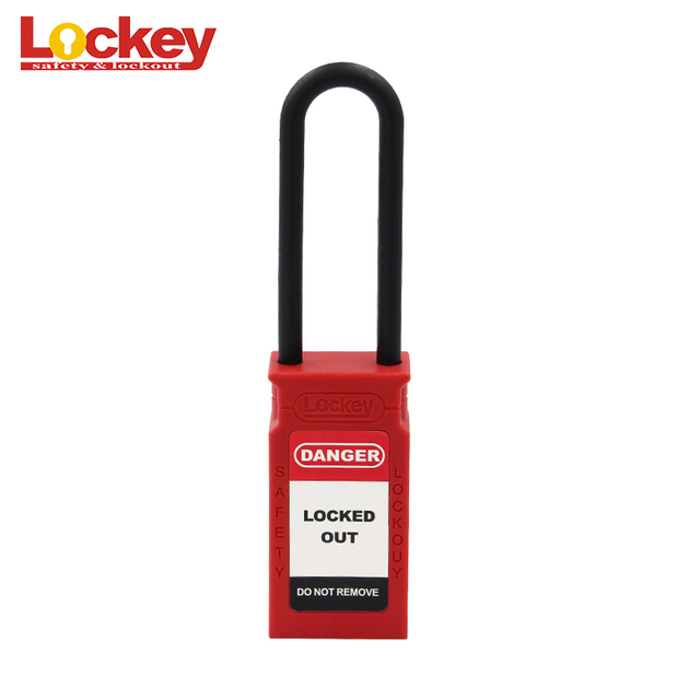 Lockout Tagout 76mm Long Plastic Shackle Safety Padlock CPL76P